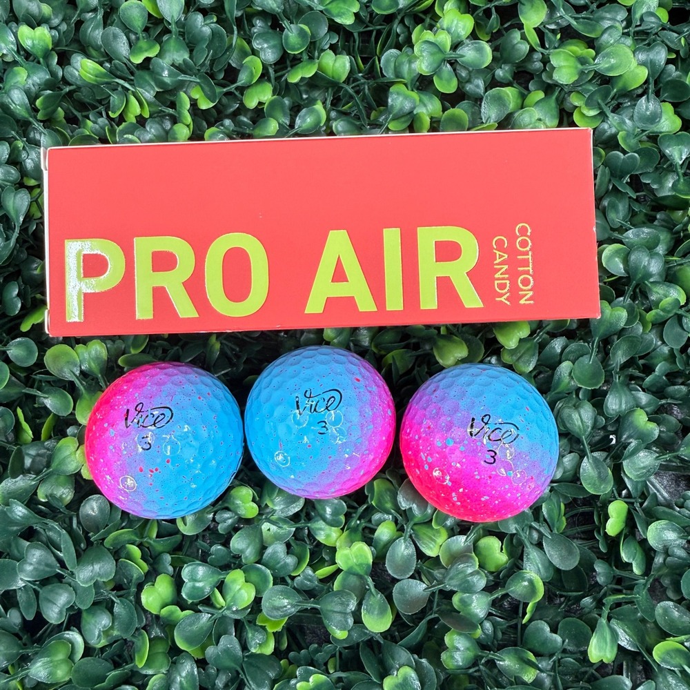 Vice Pro Air Cotton Candy Golf Balls 3 Count Pink Blue Drip 3-Piece Urethane